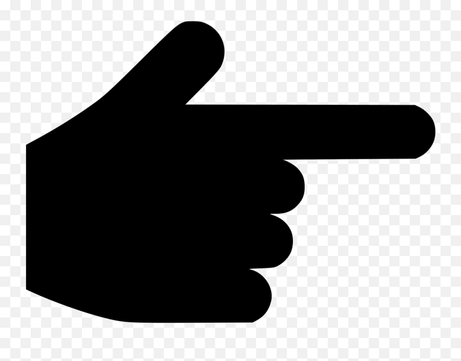 Finger Clipart Index Finger - Black Pointer Finger Png Emoji,Emoji Hand Pointing Right