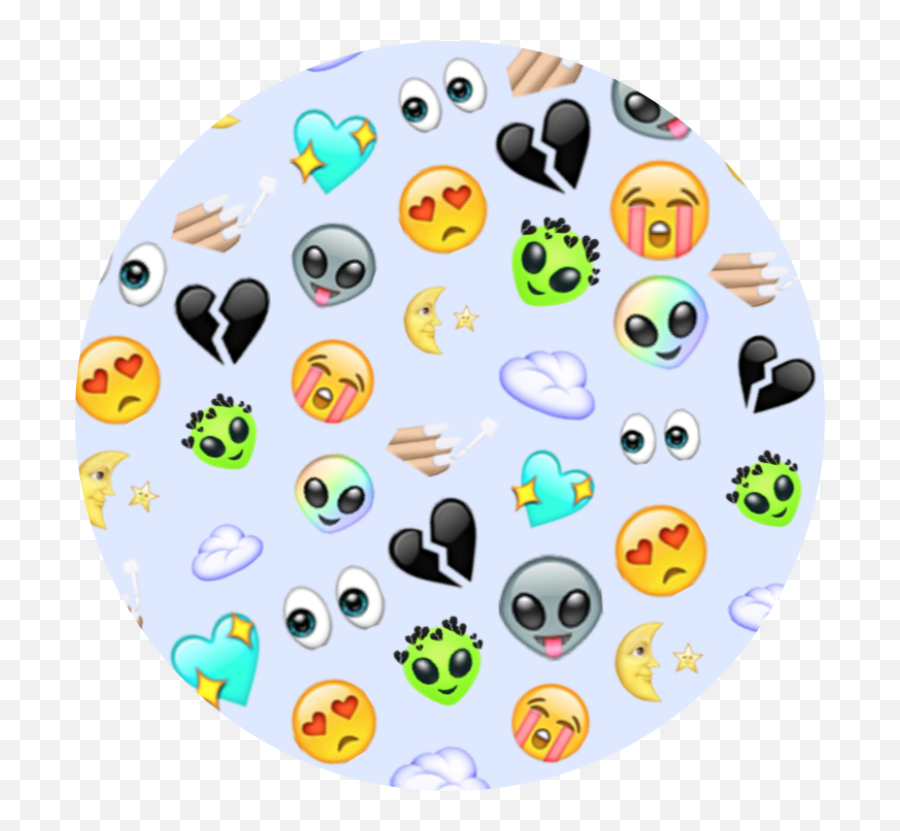 Emoji Pattern Circ - Circle,Blue Circle And Alien Emoji