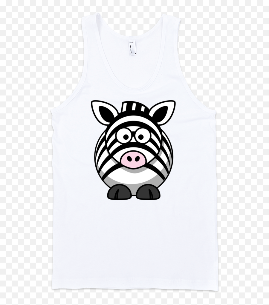 Happy Smiley Fine Jersey Tank Top Unisex By Iteecom - Animals Cartoon Zebra Emoji,Zebra Emoji