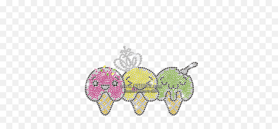 Three - Colored Neon Ice Cream Cone Iron On Rhinestud Transfer Stitch Emoji,Ice Cream Cone Emoji