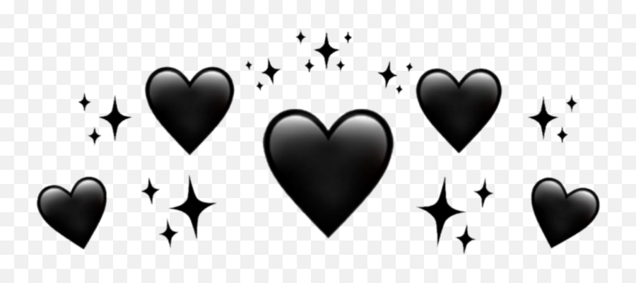 Largest Collection Of Free - Toedit Black Stickers Overlay Heart Crown Transparent Emoji,Blacky Emoticons