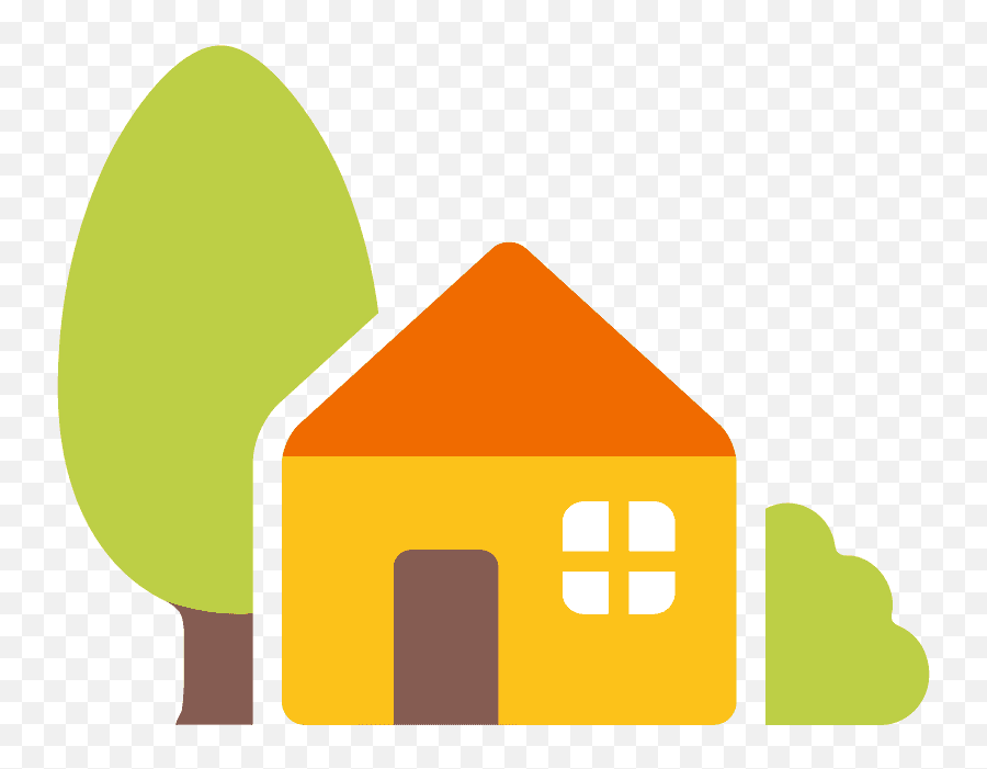 House With Garden Emoji Clipart - Emoticon House,Cabin Emoji