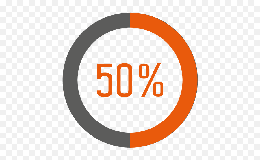 50 Percent Orange Ring Infographic - Transparent Png U0026 Svg 50 50 Png Emoji,Orange Circle Emoji