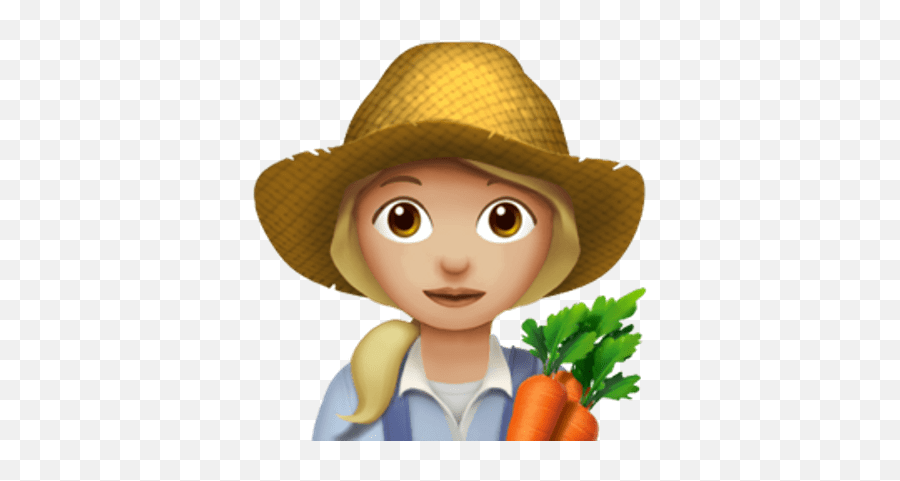 Female Farmer Apple Emoji Transparent Png - Emoji Farmer,Carrot Emoji