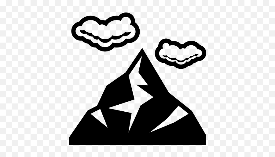 Emojione Bw 1f3d4 - Mountain Emoji Black And White,Black Emoji Backpack