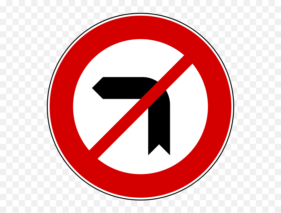 Italian Traffic Signs - Divieto Di Svolta A Sinistra Emoji,Oops Emoji