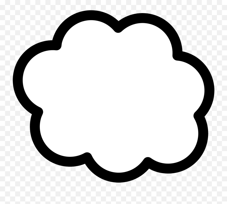 Thought Cloud Shapes Symbols Creative - Cloud Clip Art Emoji,Drawn Thinking Emoji
