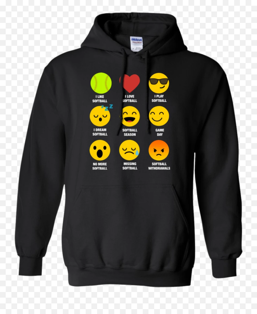 I Love Softball Emoji Emoticon Team - Friends Don T Lie Hoodie,Breast Emoticon
