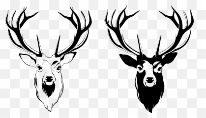 Deer Face Clipart - Stag Head Black And White Emoji,Buck Deer Emoji