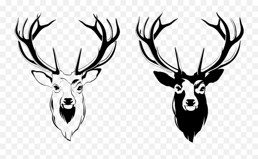 Deer Face Clipart - Stag Head Black And White Emoji,Buck Deer Emoji