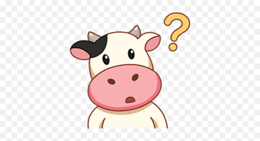 Momo Cow Sticker By Binh Pham - Stickers Momo Cow Cartoon Emoji,Money And Cow Emoji