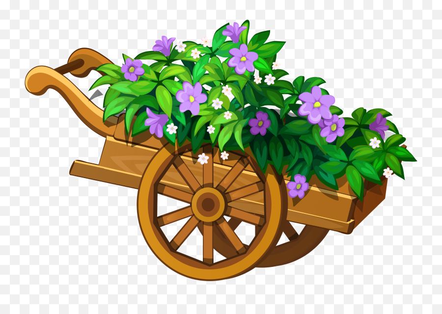 Clipart Houses Garden Clipart Houses - Garden Flowers Clipart Png Emoji,Car Grandma Flower Emoji