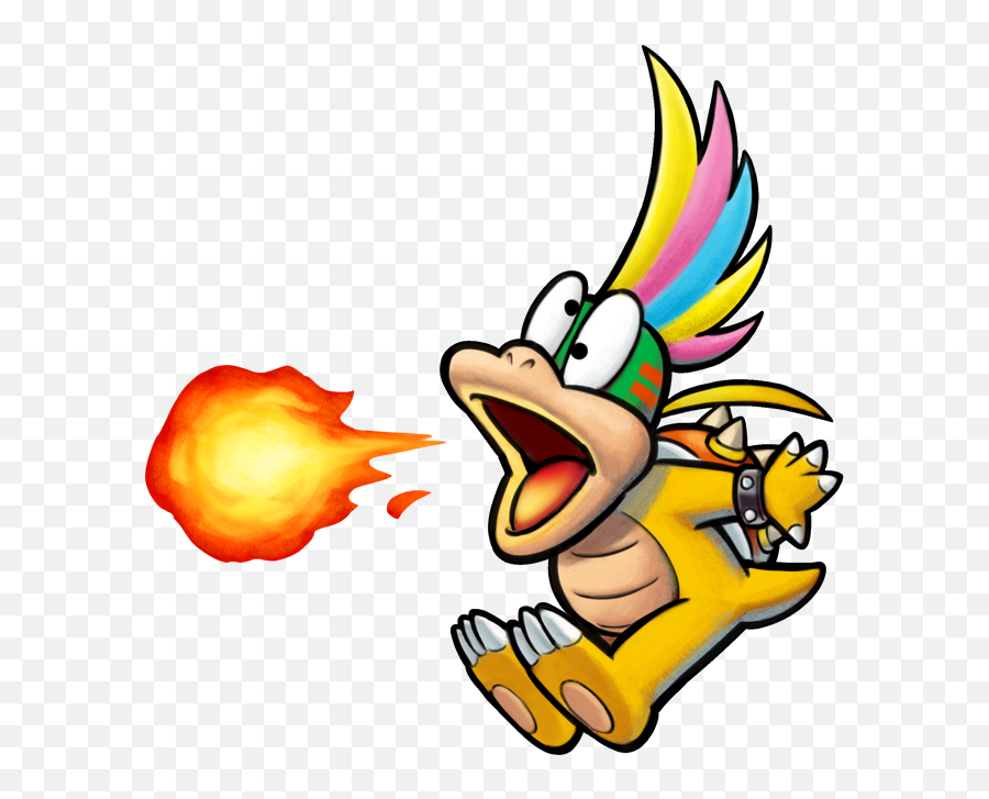 Nintendo 3ds Fire Fireball Rainbow - Mario And Luigi Inside Story Bowser Journey Iggy Emoji,Lemmy Emoji