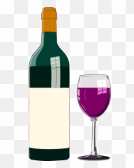 Wine Bottle And Glass Of Red Vector Image - Clipart Emoji