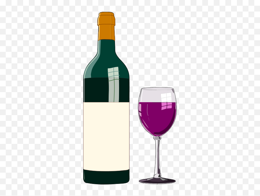 Wine Bottle And Glass Of Red Wine Vector Image - Clipart Wine Bottle Emoji,Champagne Bottle Emoji
