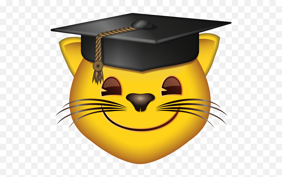 Emoji - Speak No Evil Cat Emoji,Graduation Cap Emoji