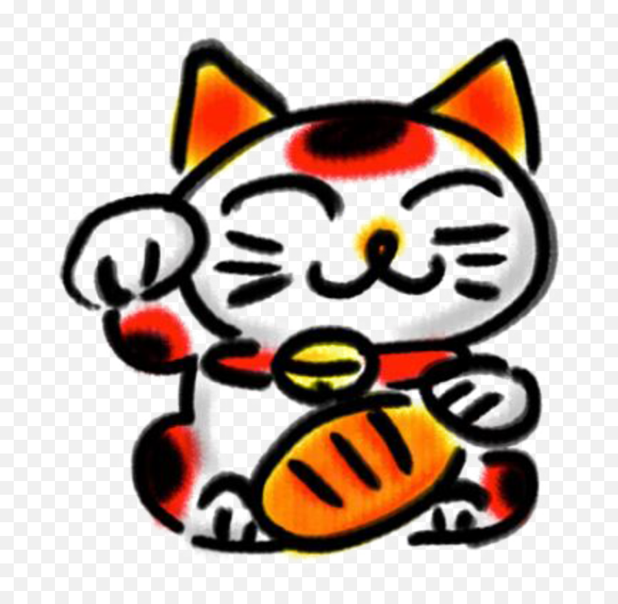 Maneki Neko Gif Animated Clipart - Maneki Neko Emoji,Neko Emoji