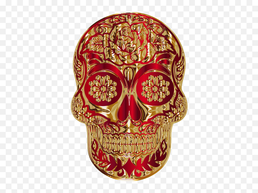 Sugar Skull - Red Gold Sugar Skull Emoji,Sugar Skull Emoji
