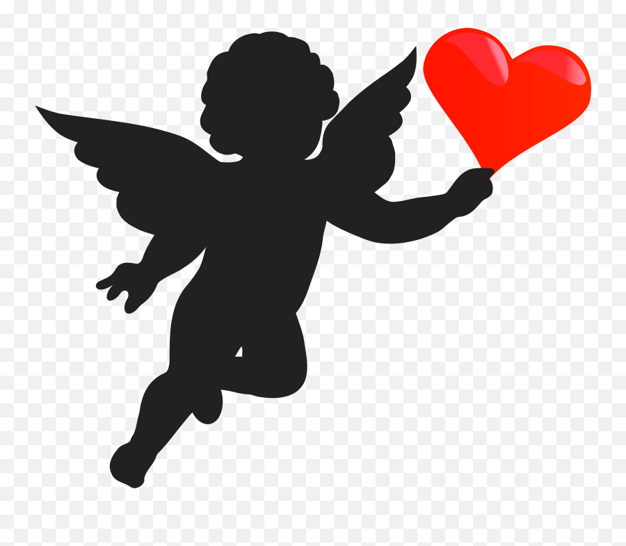 Heart Silhouette Transparent Png Emoji,Cupid Heart Emoji