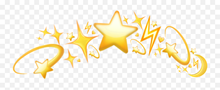 Emoji Emojicrown Stars Lightning Moon Crown Freetoedit - Moon And Stars Emoji Crown,Lightning Emoji