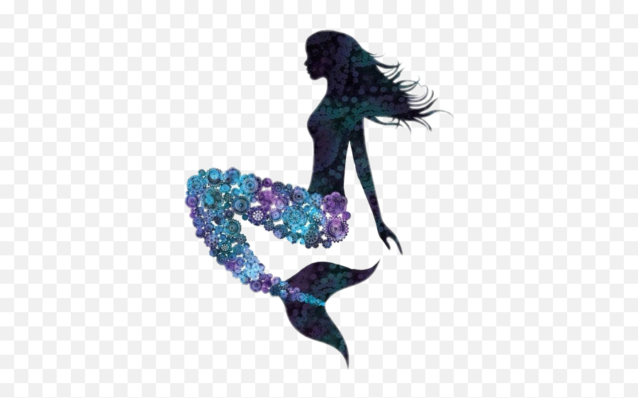 Sirens Tumblr Sticker - Mermaid Silhouette Coloured Tail Emoji,Sirens Emoji