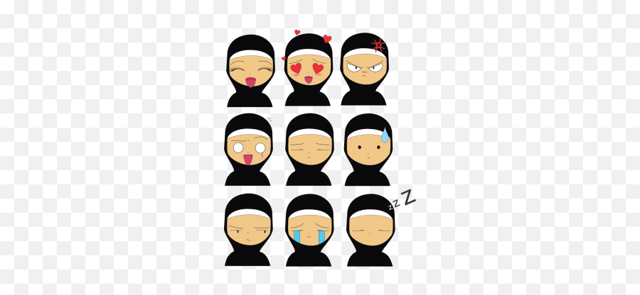 Muslim Emoji Set Cute Expressions Expression Express - Cartoon,Hijab Emoji