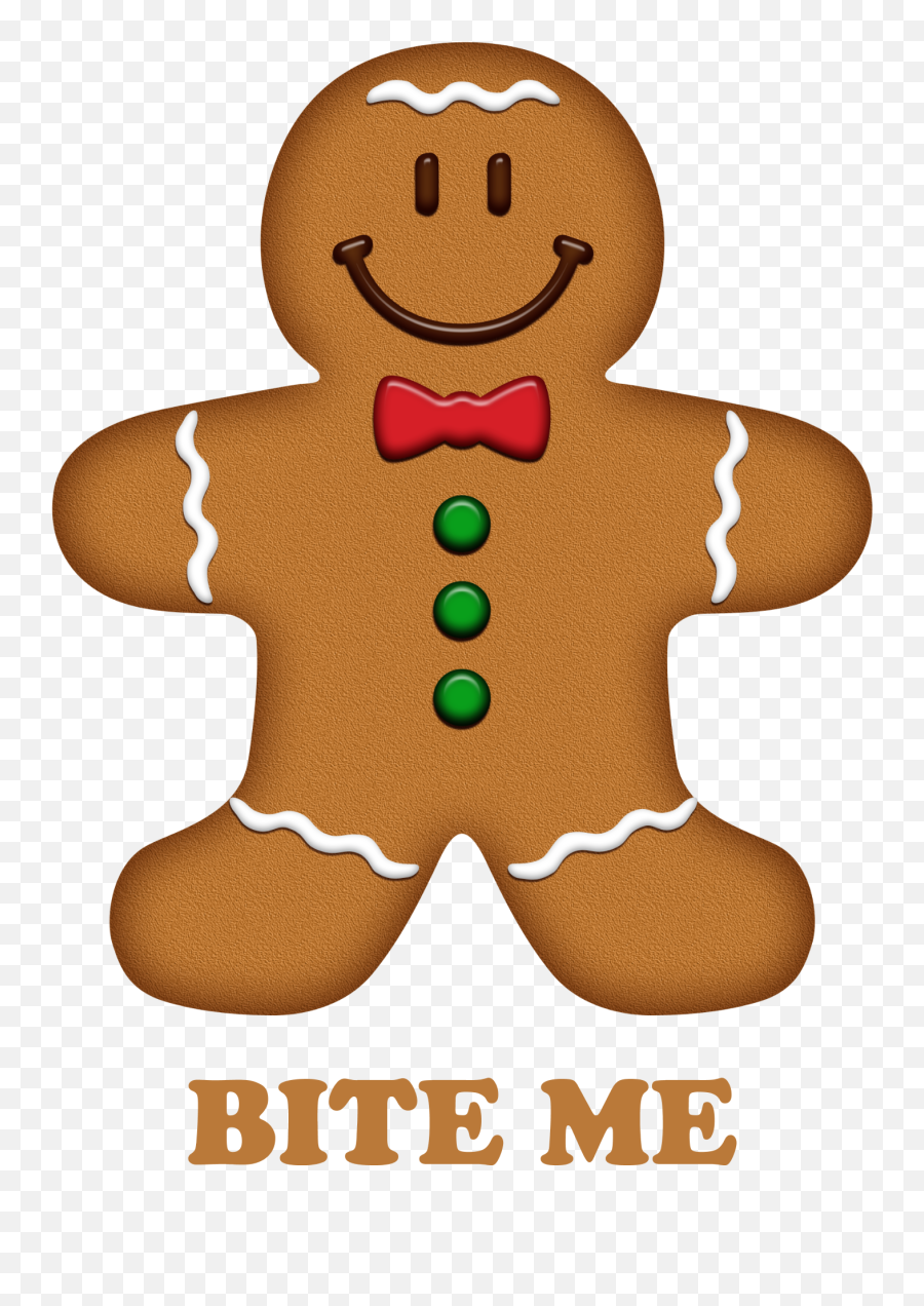 Gingerbread Man Bite Me Sticker Rectangle Sticker Oval - Gingerbread Emoji,Bite Me Emoji