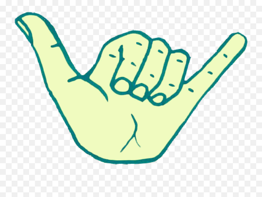 Tumblr Skate Shaka Shake Hand Freetoedit - Transparent Hang Ten Sign Emoji,Shaka Emoji