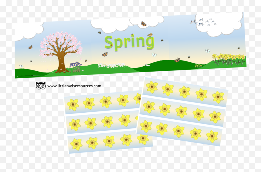 Spring Banner Printable Early Years - Tree Emoji,Spring Emoticon