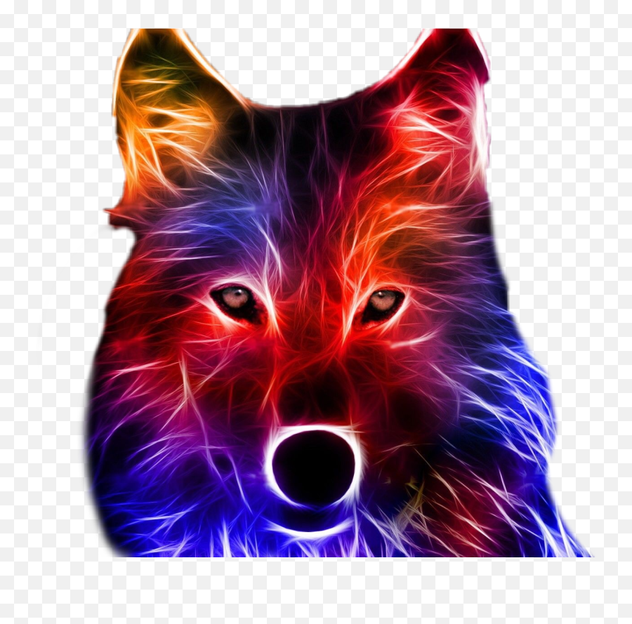 Wolf Neon Sticker By Yoshi - Colorful Cool Backgrounds Emoji,Wolf Face Emoji