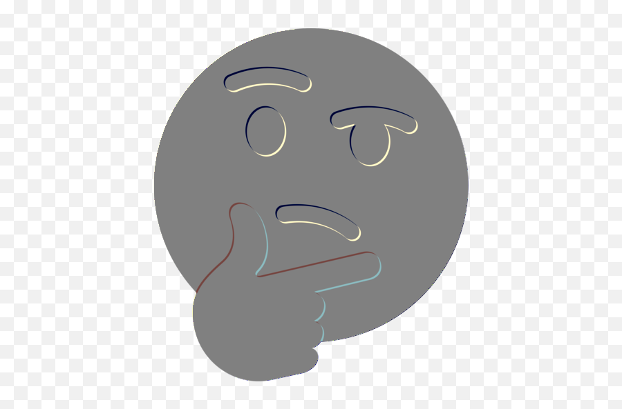 Thinking Imretarded Emoji Sticker - North Kitsap School District,Black Thinking Emoji