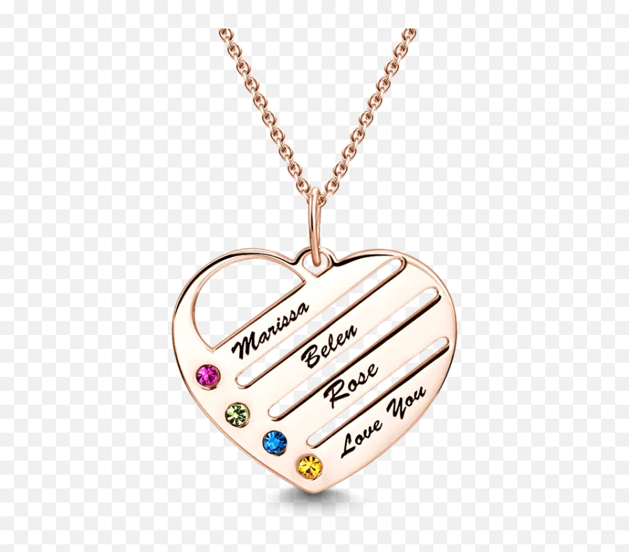 Engraving Heart Necklace Rose Gold - Png Transparent Personalised Necklace Emoji,Rose Gold Emoji