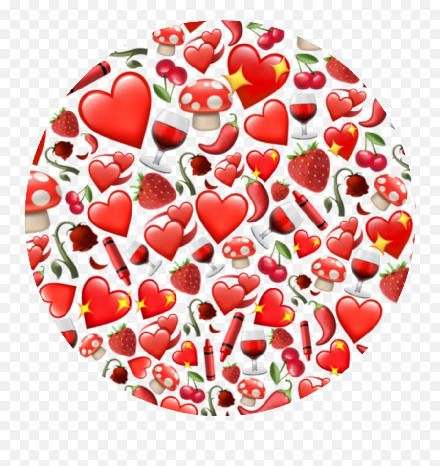 Red Emojis Circle Backgroud To - Red Heart Emoji Background,Red Emojis