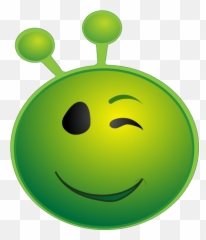 Winking Emoji Winky Face Clipart Kid 2 - Alien Green Smiley
