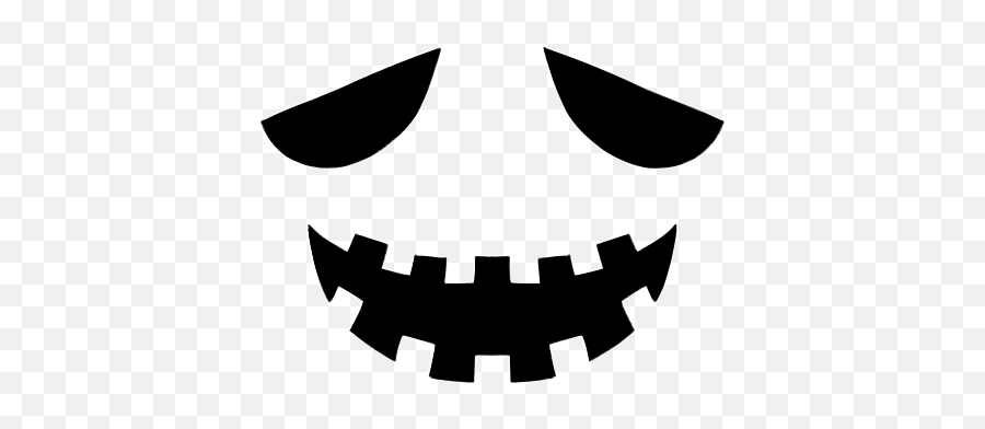 Halloween Black Face Horror Smile Goast Jackolantern - Emblem Emoji,Horror Face Emoji