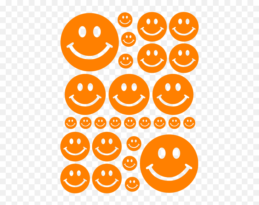 Orange Smiley Face Wall Decals - Wall Decal Emoji,Blank Face Emoticon