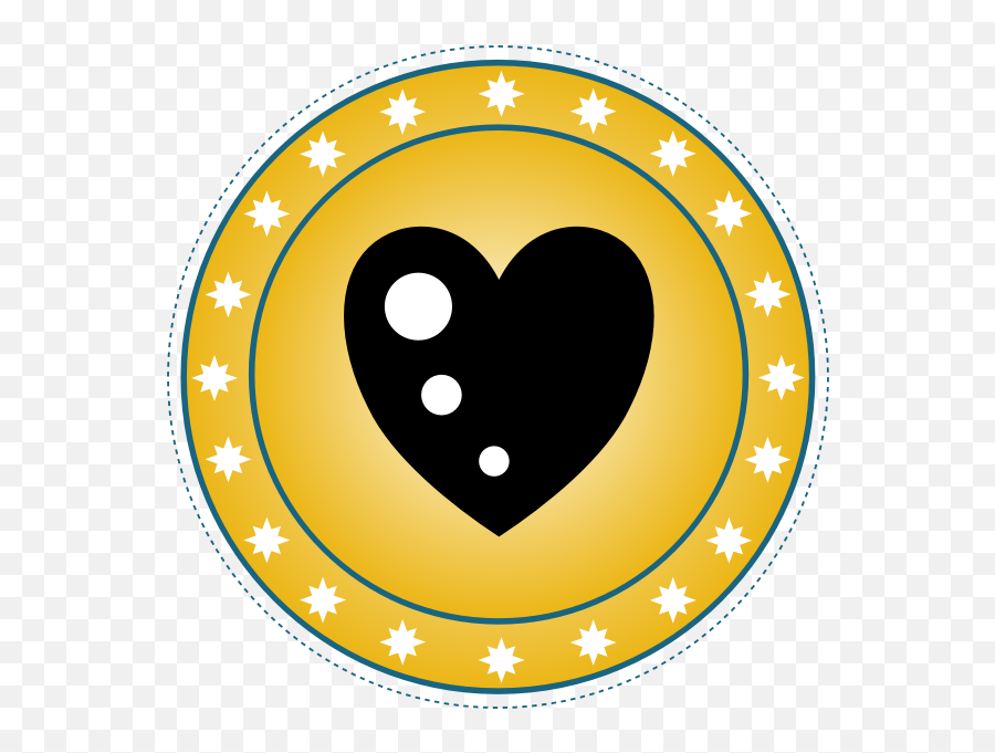 Yellow Heart Badge Vector Graphics - Dragon Chip Emoji,Emotion Symbols