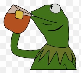 Kermit Drawing - The Frog Sipping Tea Emoji