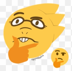 Alphys Thinking Emoji - Clip Art