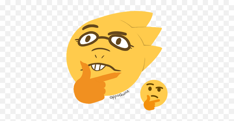 Alphys Thinking Emoji - Clip Art,Male Emoji