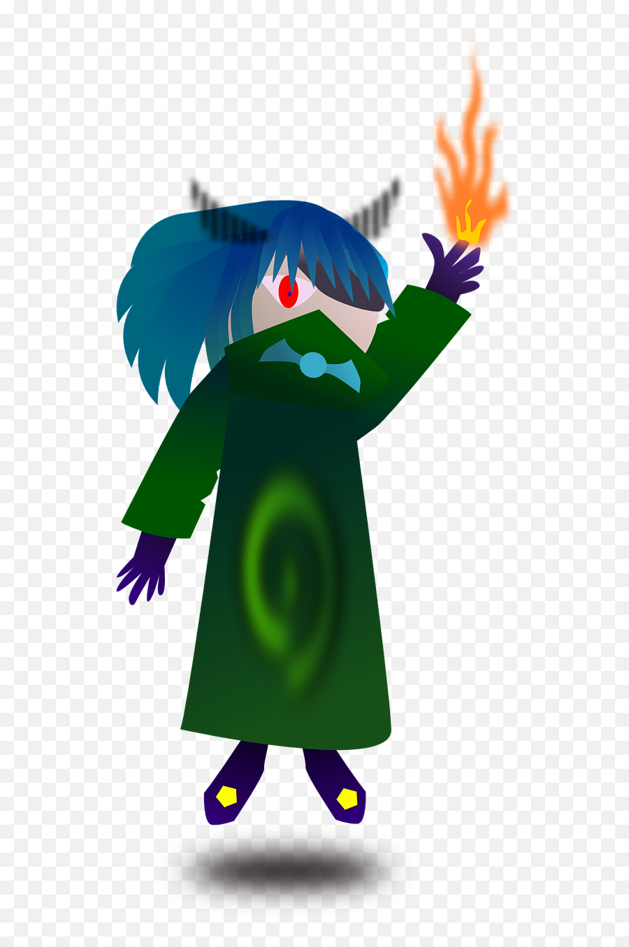 Witch Witchcraft Anime Fire Wizard - Witchcraft Emoji,Fire Devil Girl Emoji