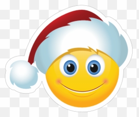 Cute Santa Claus Hat Christmas Emoji Sticker - Christmas Emoji,Christmas Emojis