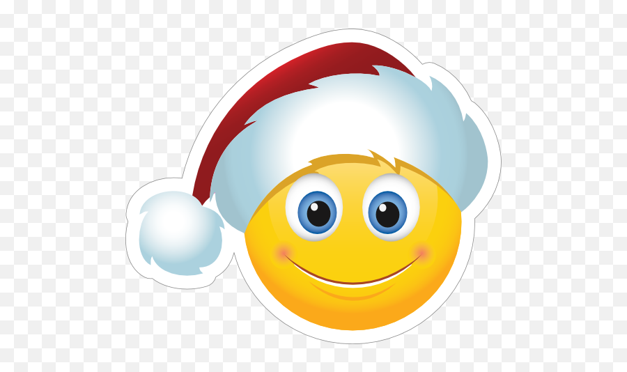 Cute Santa Claus Hat Christmas Emoji Sticker - Christmas Emoji,Christmas Emojis