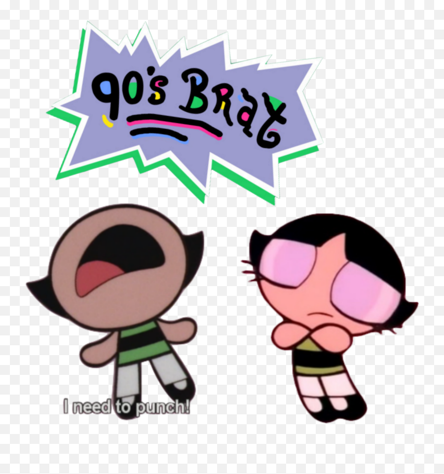 Brat 90s Powerpuffgirls - Powerpuff Girls Aesthetic Stickers Emoji,Brat Emoji