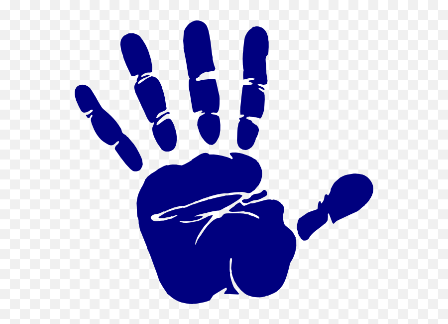 Clipart Hand Transparent Background - Navy Blue Hand Print Emoji,Namaskar Emoji