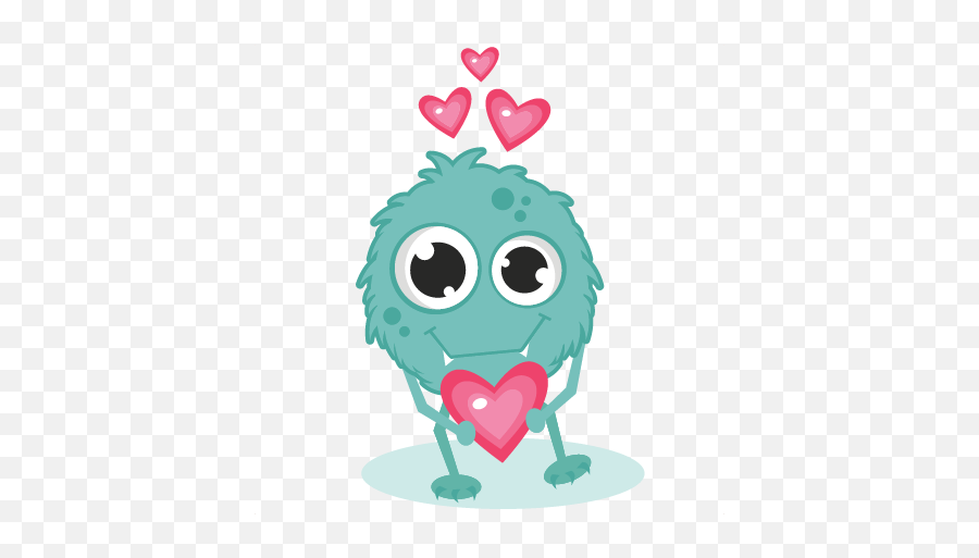 Monster Clipart Cute - Cute Valentines Day Clipart Emoji,Hairy Heart Emoji