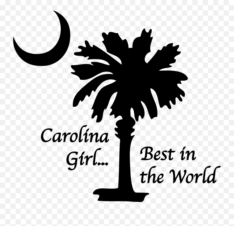 Palmetto Tree And Moon Clipart - Carolina Coonhound Rescue Logo Emoji,South Carolina Flag Emoji