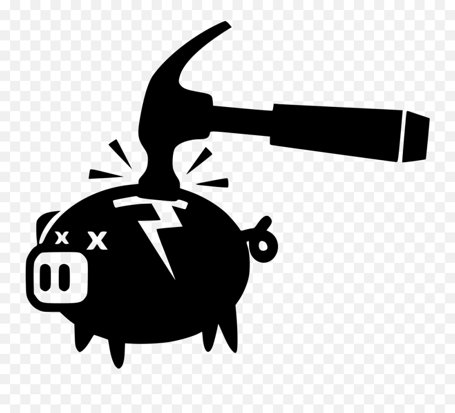 Download Piggy Bank Broken Hammer - Broke Piggy Bank Transparent Emoji,Piggy Bank Emoji