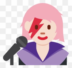 Woman Singer Emoji With Light Skin Tone - Music