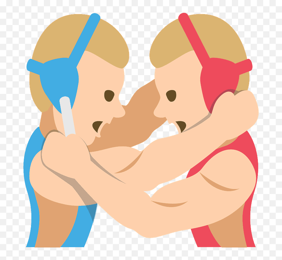 People Wrestling Emoji Clipart - Hug,Wrestling Emoji